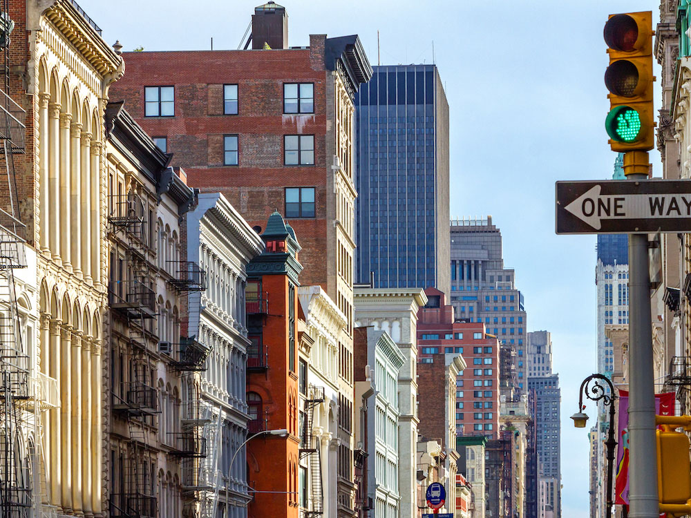 Manhattan Buildings Along an Avenue in SOHO, New York City